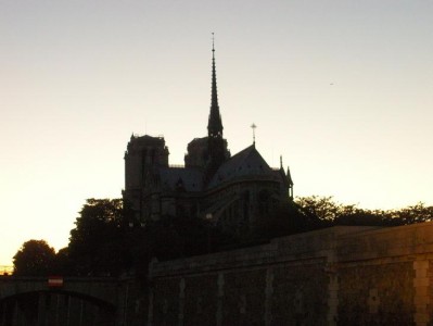 Notre Dame's spire stretches towards the sky, pulls hamstring.