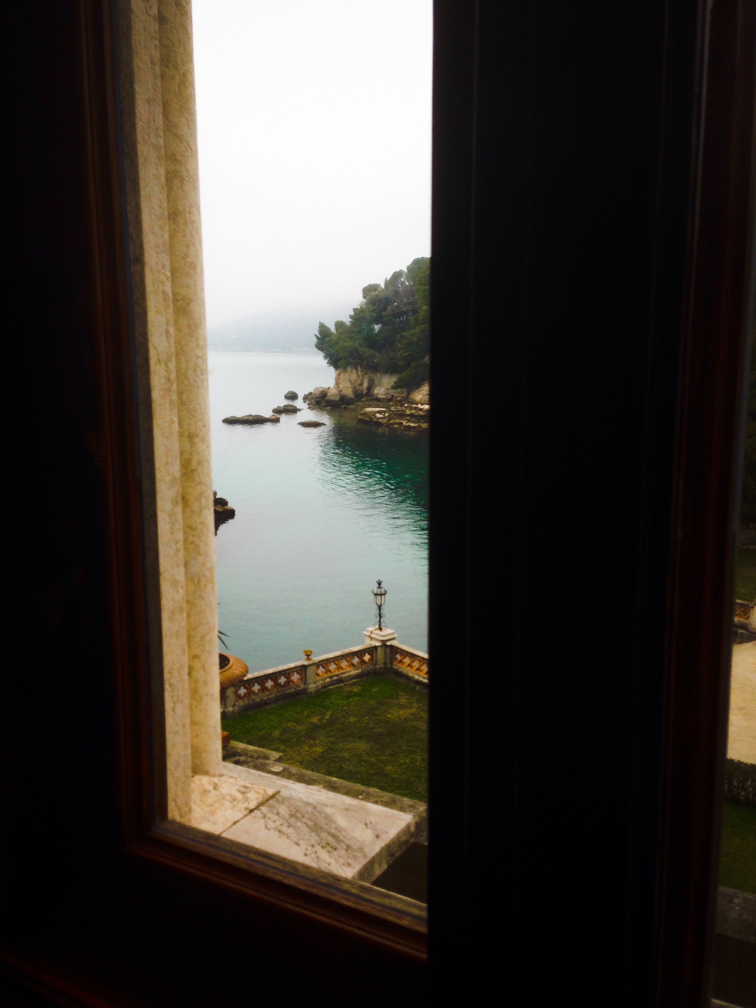 Miramare has its own boat landing, viewed here from one of the castle windows.