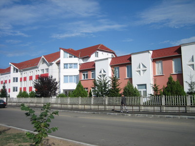 Here's the bldg. Salem Church has built. It has dorms we're staying in.