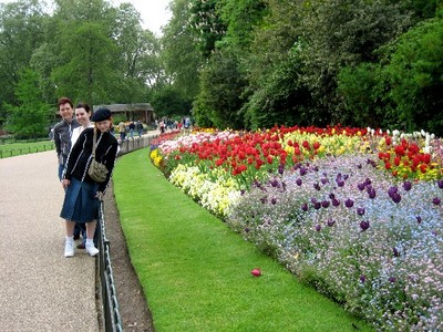 The flowers in St. James Park were a lot fresher than our little group.